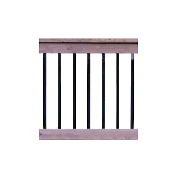 Nuvo Iron 32in LONG x 1in WIDE BLACK RECTANGULAR GALVANIZED STEEL BALUSTERS, 10PK - RCTB32