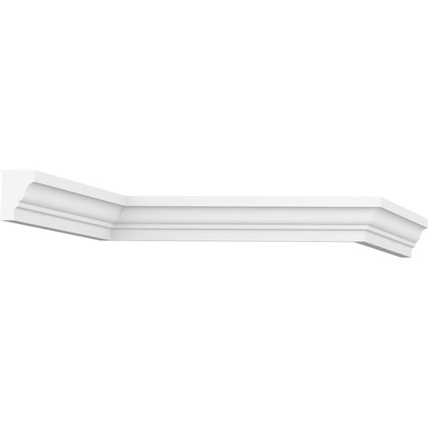 Ekena Millwork 2"H x 1 3/8"P x 96"L Ram Crown Moulding, PVC - MLD02X01X96RCSWPV