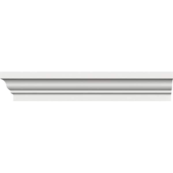 Ekena Millwork 2"H x 1 3/8"P x 96"L Ram Crown Moulding, PVC - MLD02X01X96RCSWPV