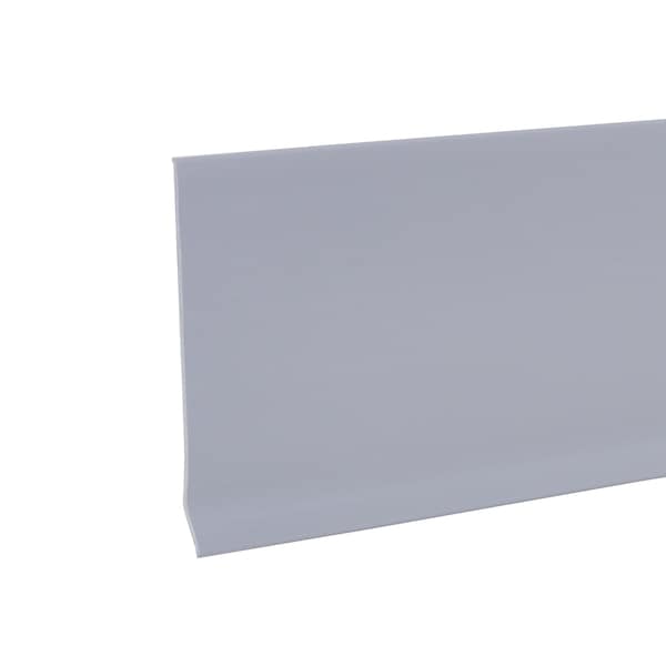 Zoro Select Wall Base Molding, PVC Vinyl, Gray, 48 in L, 4 in H - 5MFK0