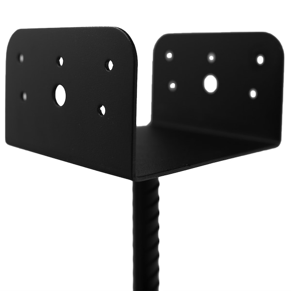 Nuvo Iron BLACK GALVANIZED STEEL 6in x 6in POST SUPPORT SADDLE BRACKET - DSB6