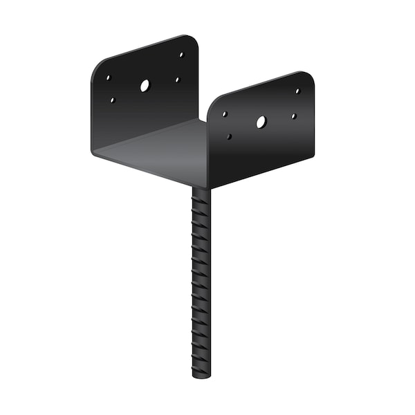 Nuvo Iron BLACK GALVANIZED STEEL 6in x 6in POST SUPPORT SADDLE BRACKET - DSB6