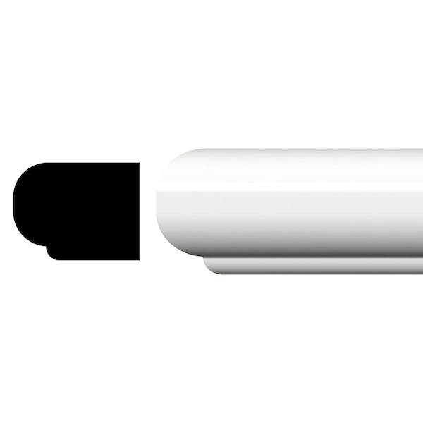Ekena Millwork 1 3/8"H x 1"P x 96"L Decorative Trim Moulding, PVC - MLD02X01X96DTSWPV