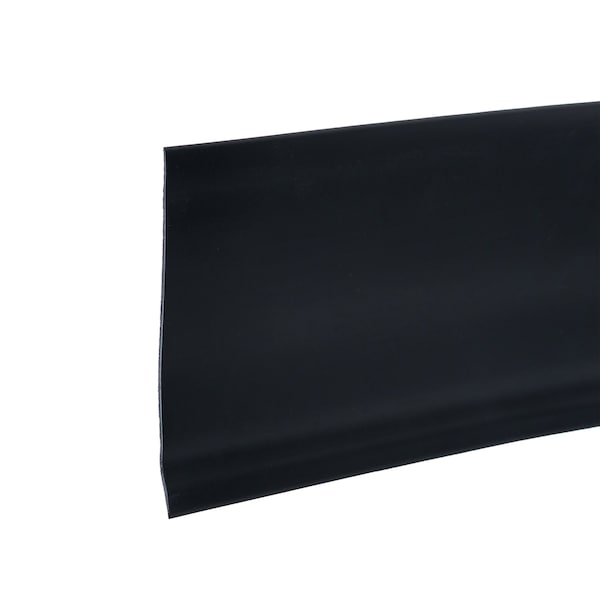 Zoro Select Wall Base Molding, PVC Vinyl, Black, 48 in L, 4 in H - 5MFJ6