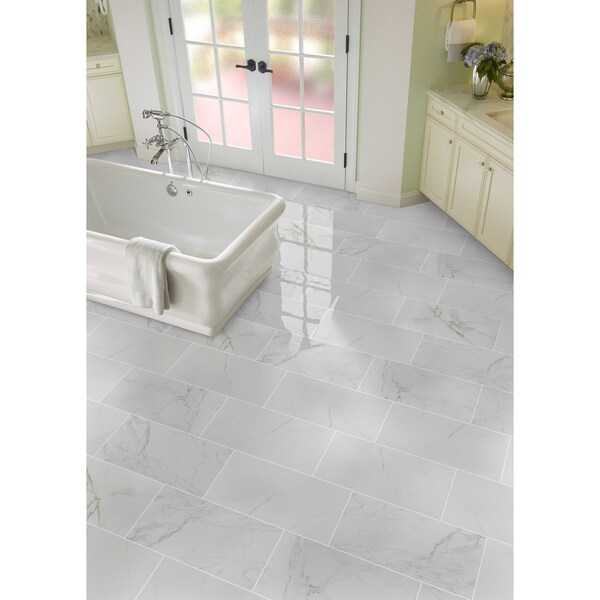 Msi Pietra Carrara 12 X 24 Porcelain Field Tile In White, 8PK - ZOR-PT-0577