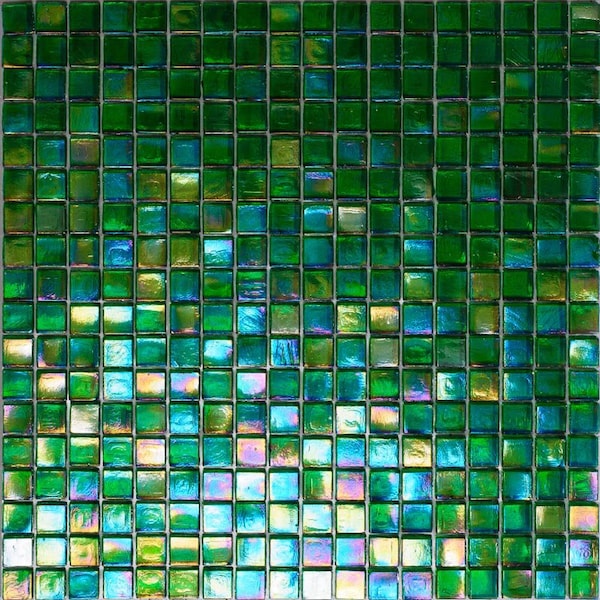 Apollo Tile Skosh 11.6inx11.6in Glossy Emerald Green Glass Mosaic Wall and Floor Tile 18.69 sqft/case, 20PK - APLNB88GN442A