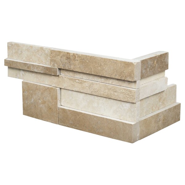 Msi Rockmount Casa Blend 3D Ledger Panel 6 In. X 18 In. Honed Natural Travertine Wall Tile, 4PK - ZOR-PNL-0080