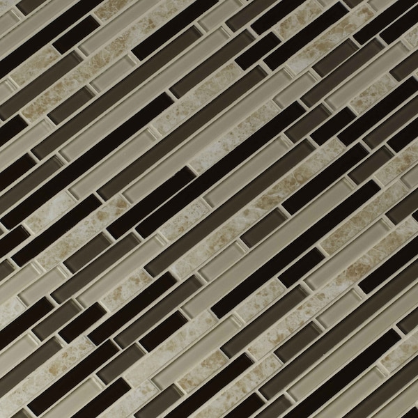 Msi Amalfi Cafe Interlocking SAMPLE Glass And Porcelain Mesh-Mounted Mosaic Tile - ZOR-MD-0475-SAM