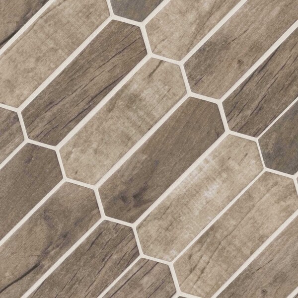 Msi Driftwood Picket 9.84In. X 14.13 In. Glass Mesh-Mounted Mosaic Tile, 15PK - ZOR-MD-0287