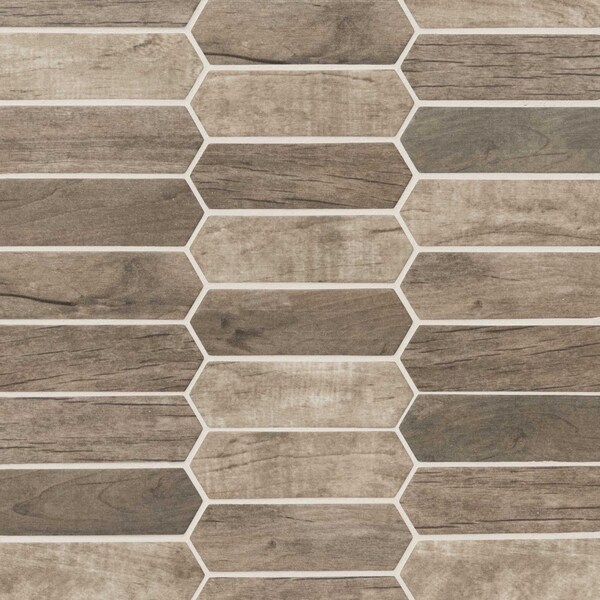 Msi Driftwood Picket 9.84In. X 14.13 In. Glass Mesh-Mounted Mosaic Tile, 15PK - ZOR-MD-0287