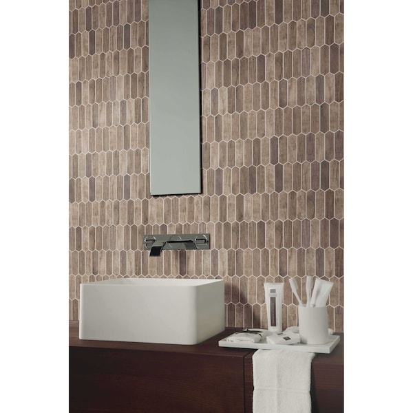 Msi Driftwood Picket 9.84In. X 14.13 In. Glass Mesh-Mounted Mosaic Tile, 15PK - ZOR-MD-0287