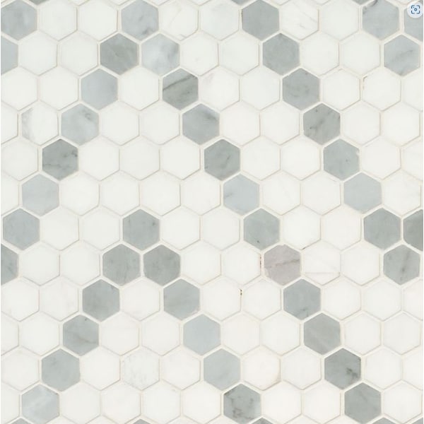 Msi Bianco Dolomite Sazi 10.94 x 13.74 Polished Marble Mosaic Floor And Wall Tile, 10PK - ZOR-MD-0571