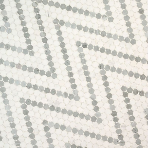 Msi Bianco Dolomite Sazi 10.94 x 13.74 Polished Marble Mosaic Floor And Wall Tile, 10PK - ZOR-MD-0571