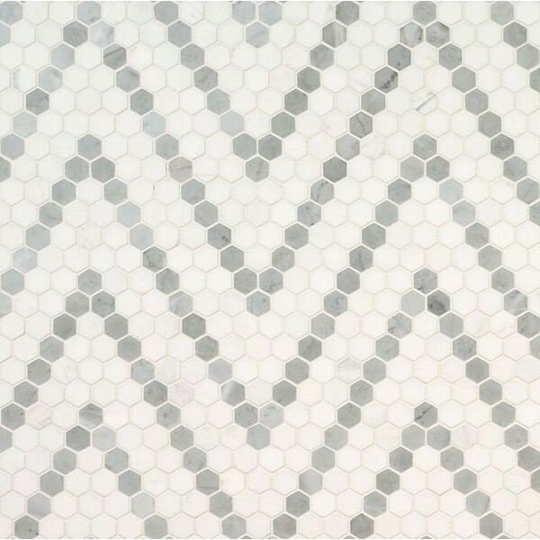 Msi Bianco Dolomite Sazi 10.94 x 13.74 Polished Marble Mosaic Floor And Wall Tile, 10PK - ZOR-MD-0571