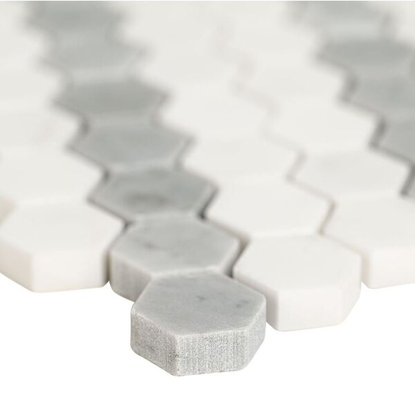 Msi Bianco Dolomite Sazi 10.94 x 13.74 Polished Marble Mosaic Floor And Wall Tile, 10PK - ZOR-MD-0571