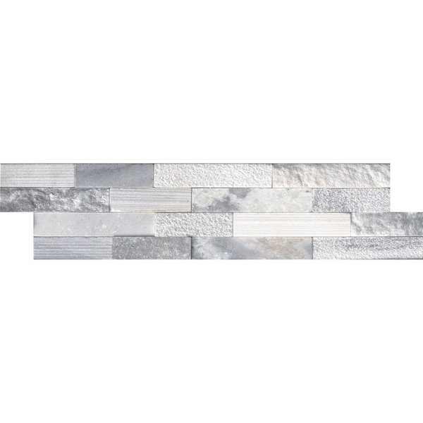 Msi Alaska Gray Ledger Panel 6 In. X 24 In. Multi-Finish Natural Marble Wall Tile, 6PK - ZOR-PNL-0016