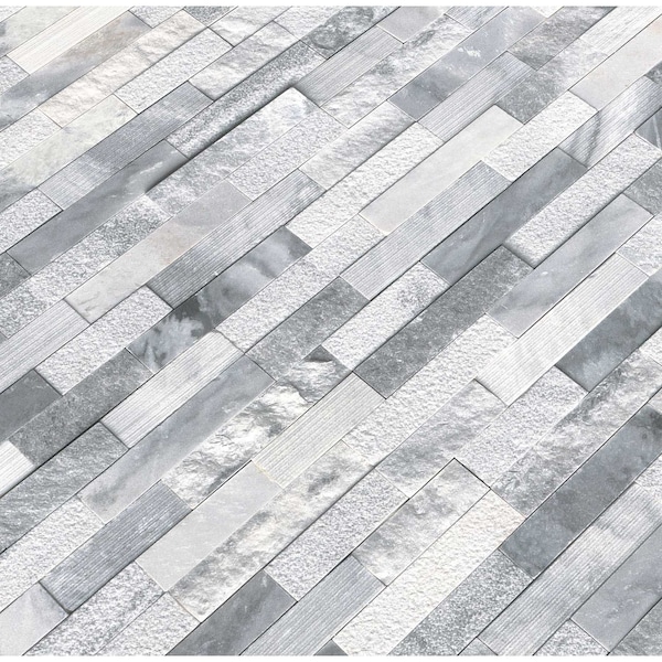 Msi Alaska Gray Ledger Panel 6 In. X 24 In. Multi-Finish Natural Marble Wall Tile, 6PK - ZOR-PNL-0016