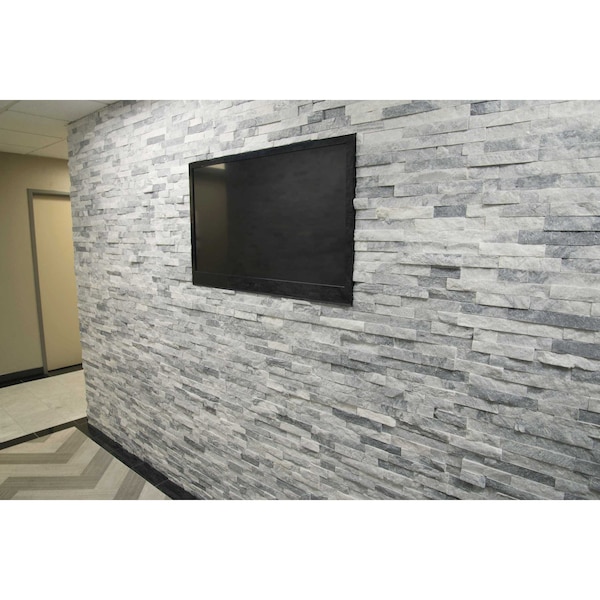 Msi Alaska Gray Splitface Mini Ledger Corner 6 in.  X 18 in.  Natural Marble Wall Tile, 6PK - ZOR-PNL-0109