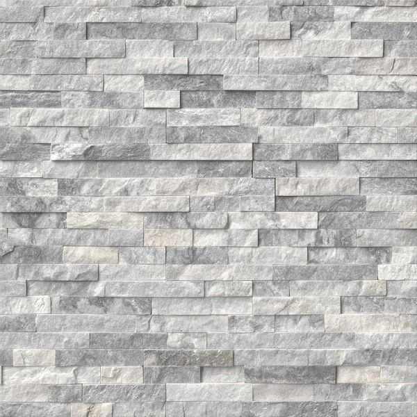 Msi Alaska Gray Splitface Mini Ledger Corner 6 in.  X 18 in.  Natural Marble Wall Tile, 6PK - ZOR-PNL-0109