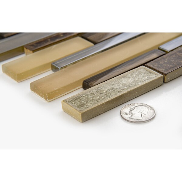 Andova Tiles ANDOVA TILES Reign 2" x 0.25" Straight Edge Glass Mosaic Wall Tile - ANDREI532