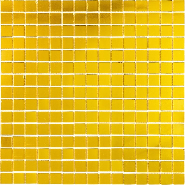 Apollo Tile Altin 12 in. x 12 in. Glossy Amber Gold Glass Mosaic Wall and Floor Tile 20 sq. ft./case, 20PK - APLFG018820YA