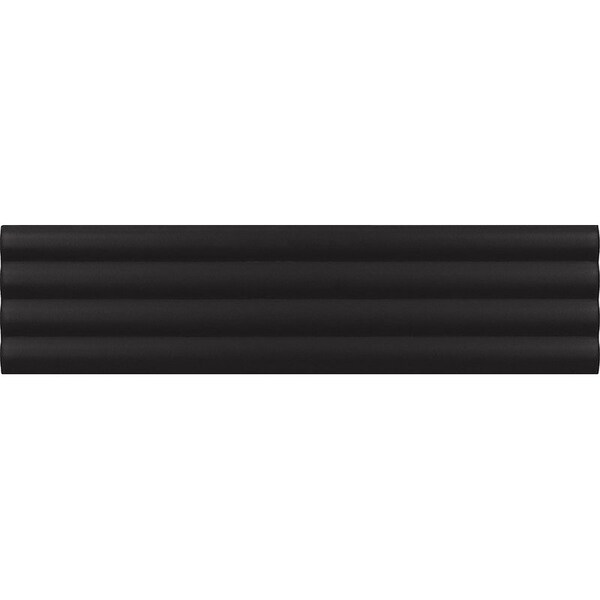 Apollo Tile Arte 1.97 in. x 7.87 in. Matte Black Ceramic Subway Deco Wall and Floor Tile 4.1 sqft/case, 38PK - RID88BLKDECM