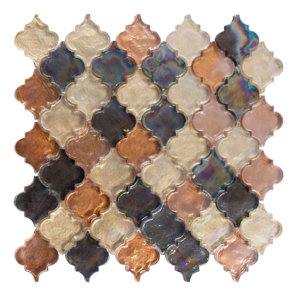 Andova Tiles SAMPLE Grandio 2 x 2 Beveled Glass Arabesque Tile - SAM-ANDGRA407