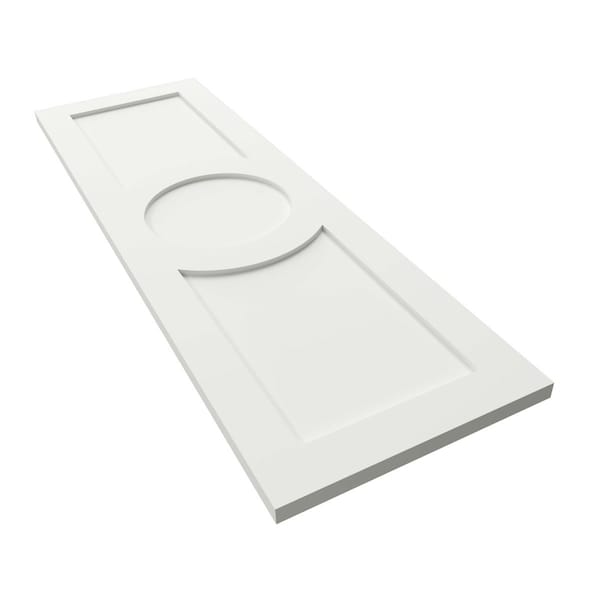 Ekena Millwork True Fit PVC Center Circle Arts & Crafts Fixed Mount Shutters, Unfinished, 12W x 27H, PR - TFP001AC12X027UN