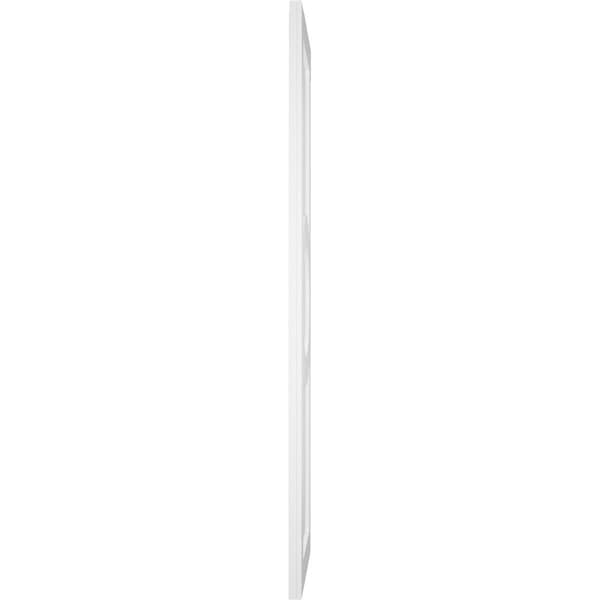 Ekena Millwork True Fit PVC Center Circle Arts & Crafts Fixed Mount Shutters, Unfinished, 12W x 27H, PR - TFP001AC12X027UN