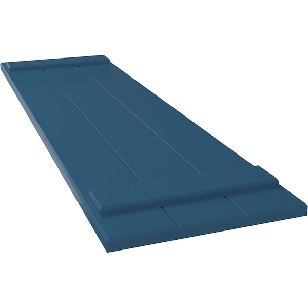 Ekena Millwork True Fit PVC Three Board Joined Board-n-Batten Shutters, Sojourn Blue, 16 1/8W x 64H, PR - TFP101BBF16X064HB
