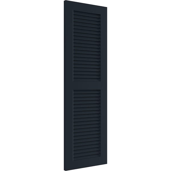 Ekena Millwork True Fit PVC Two Equal Louver Shutters, Starless Night Blue, 12W x 50H, PR - TFP101LVF12X050OB