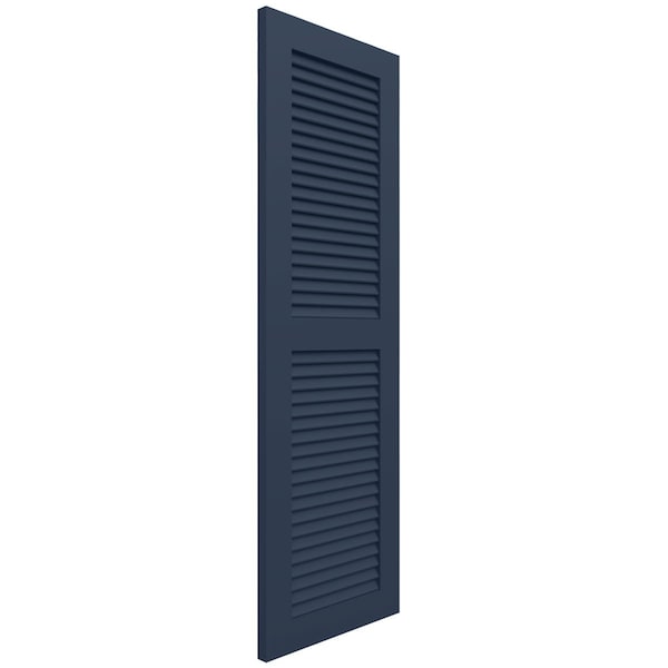 Ekena Millwork True Fit PVC Two Equal Louver Shutters, Starless Night Blue, 12W x 50H, PR - TFP101LVF12X050OB