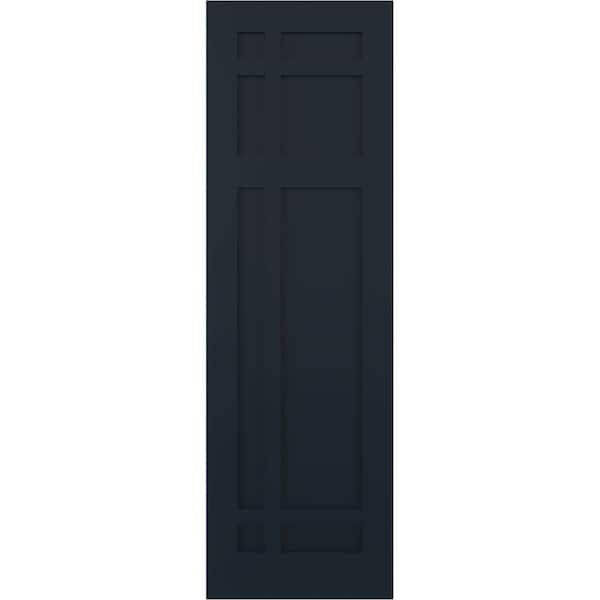 Ekena Millwork True Fit PVC San Juan Capistrano Mission Style Fixed Mount Shutters Starless Night Blue, 15"W x 49"H - TFP001SJ15X049OB