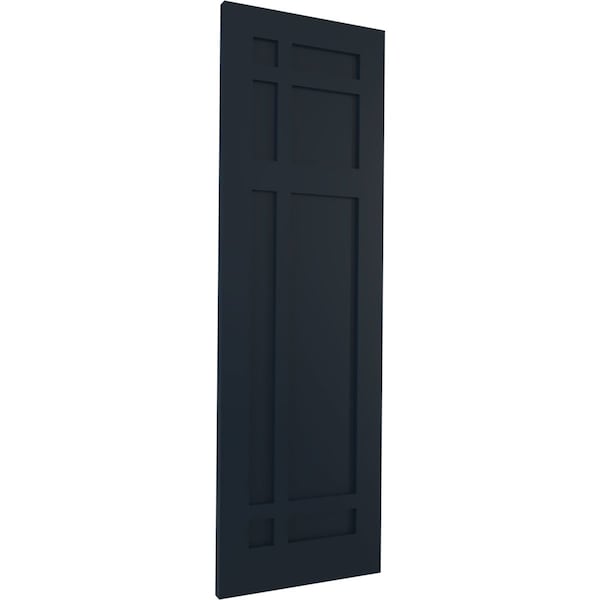 Ekena Millwork True Fit PVC San Juan Capistrano Mission Style Fixed Mount Shutters Starless Night Blue, 15"W x 49"H - TFP001SJ15X049OB
