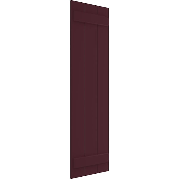 Ekena Millwork True Fit PVC, Three Board Joined Board-n-Batten Shutters, Wine Red, 16 1/8W x 79H, PR - TFP101BBF16X079WR