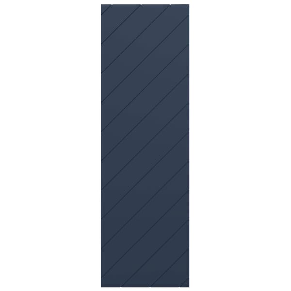 Ekena Millwork 15"W x 76"H True Fit PVC Diagonal Slat Modern Style Fixed Mount Shutters, Starless Night BluePair) - TFP001DG15X076OB