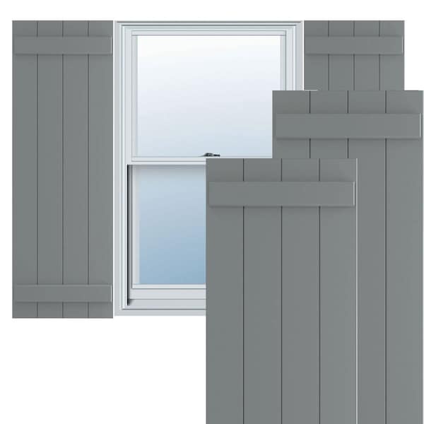 Ekena Millwork True Fit PVC Four Board Joined Board-n-Batten Shutters, Ocean Swell, 21 1/2W x 29H, PR - TFP101BBF21X029CH