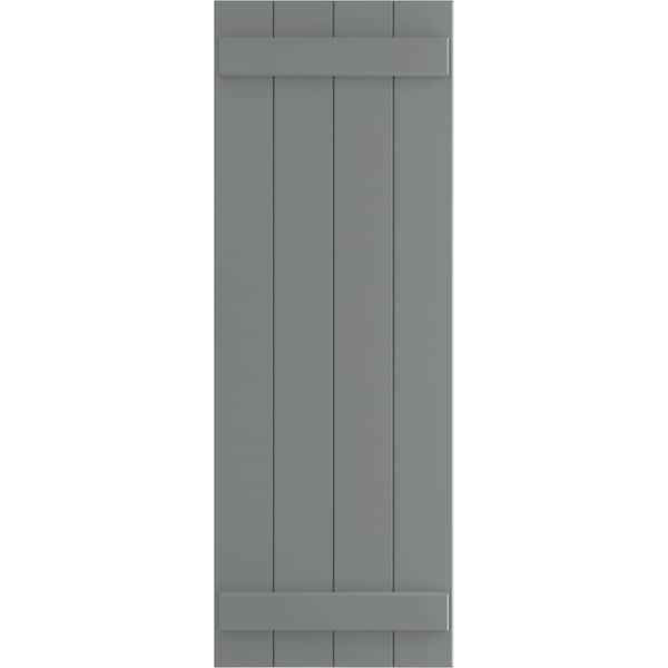 Ekena Millwork True Fit PVC Four Board Joined Board-n-Batten Shutters, Ocean Swell, 21 1/2W x 29H, PR - TFP101BBF21X029CH