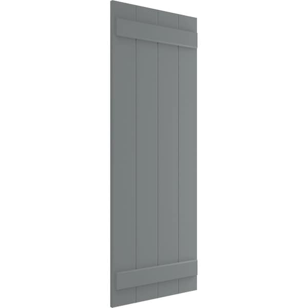 Ekena Millwork True Fit PVC Four Board Joined Board-n-Batten Shutters, Ocean Swell, 21 1/2W x 29H, PR - TFP101BBF21X029CH