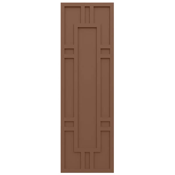 Ekena Millwork True Fit PVC Hastings Fixed Mount Shutters, Burnt Toffee, 15W x 45H, PR - TFP001HS15X045BT