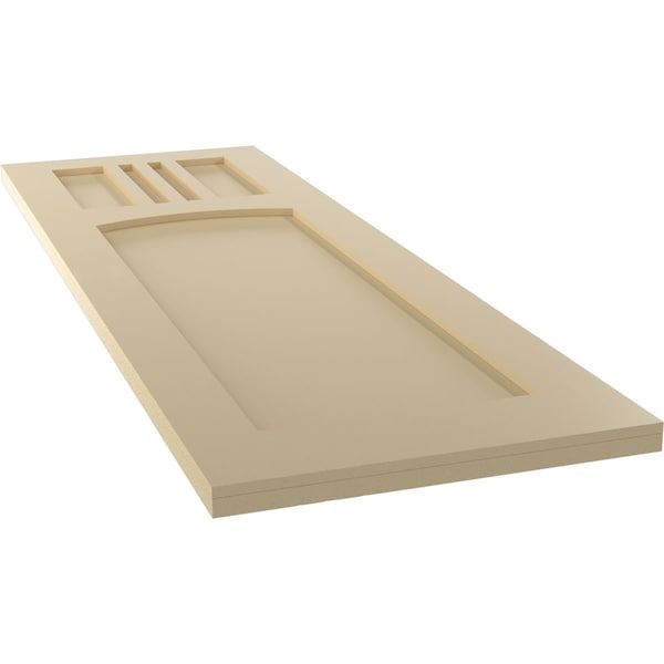 Ekena Millwork True Fit PVC San Miguel Mission Style Fixed Mount Shutters, Natural Twine, 18W x 51H, PR - TFP001SM18X051NT