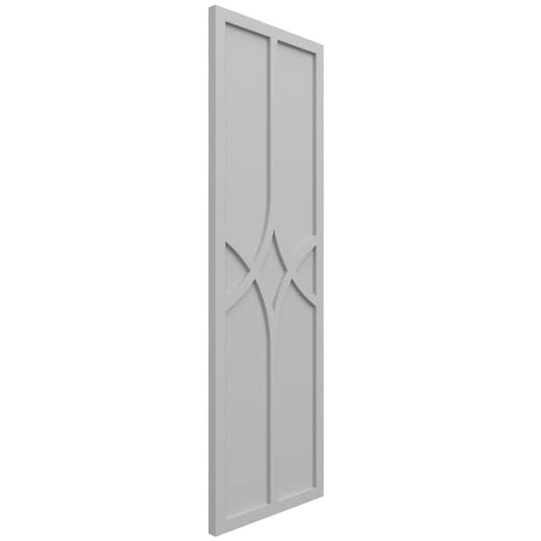 Ekena Millwork True Fit PVC Cedar Park Fixed Mount Shutters, Primed, 15"W x 75"H - TFP001CP15X075PR