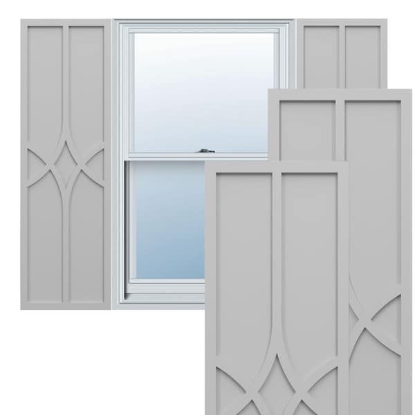 Ekena Millwork True Fit PVC Cedar Park Fixed Mount Shutters, Primed, 15"W x 75"H - TFP001CP15X075PR
