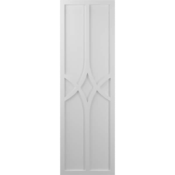 Ekena Millwork True Fit PVC Cedar Park Fixed Mount Shutters, Primed, 15"W x 75"H - TFP001CP15X075PR