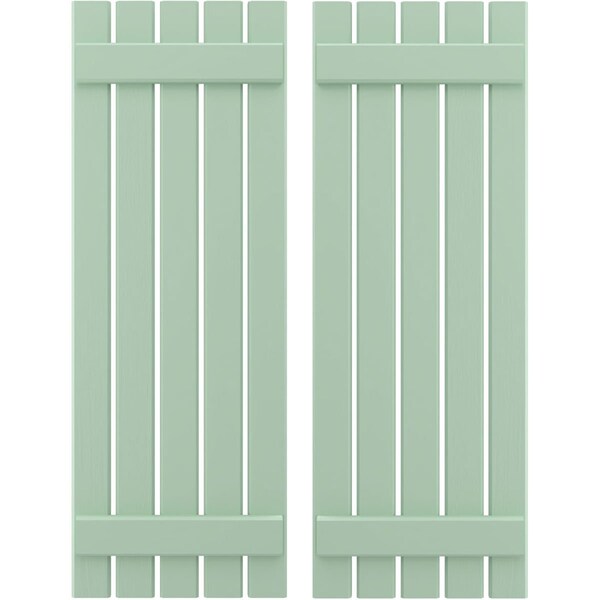 Ekena Millwork Americraft 5-Board (2 Batten) Exterior Real Wood Spaced Board-n-Batten Shutters, ARW101SB519X82SGH, PR - ARW101SB519X82SGH