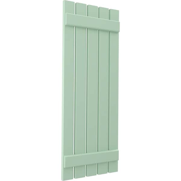 Ekena Millwork Americraft 5-Board (2 Batten) Exterior Real Wood Spaced Board-n-Batten Shutters, ARW101SB519X82SGH, PR - ARW101SB519X82SGH
