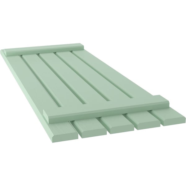 Ekena Millwork Americraft 5-Board (2 Batten) Exterior Real Wood Spaced Board-n-Batten Shutters, ARW101SB519X82SGH, PR - ARW101SB519X82SGH