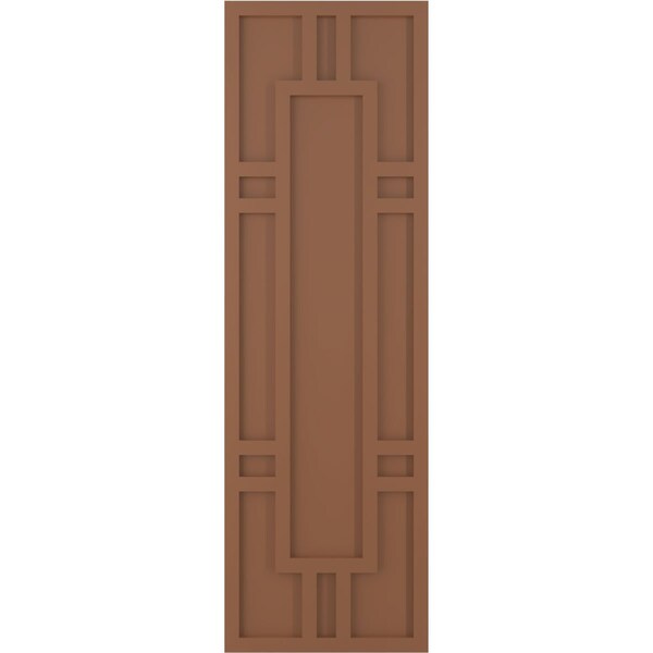 Ekena Millwork True Fit PVC Hastings Fixed Mount Shutters, Burnt Toffee, 12W x 65H, PR - TFP001HS12X065BT