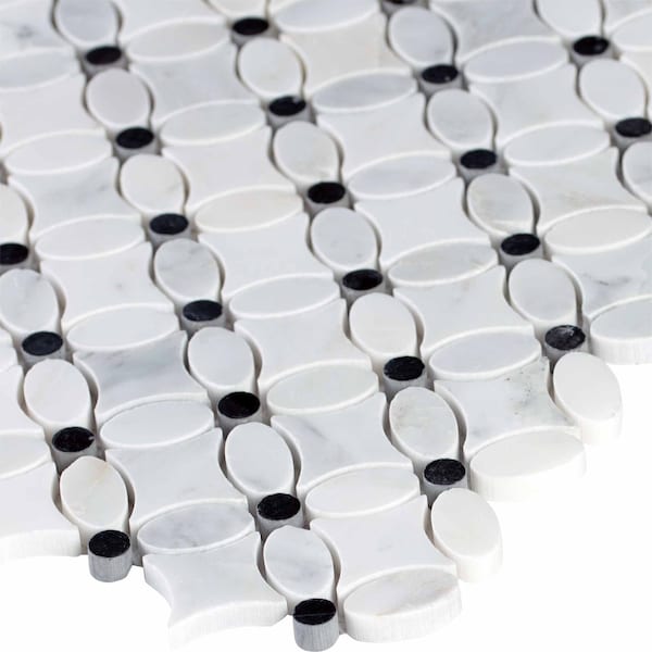 Msi Florita 13.2 In. X 13.2 In. X 10 Mm Polished Marble Mesh-Mounted Mosaic Tile, 10PK - ZOR-MD-0124
