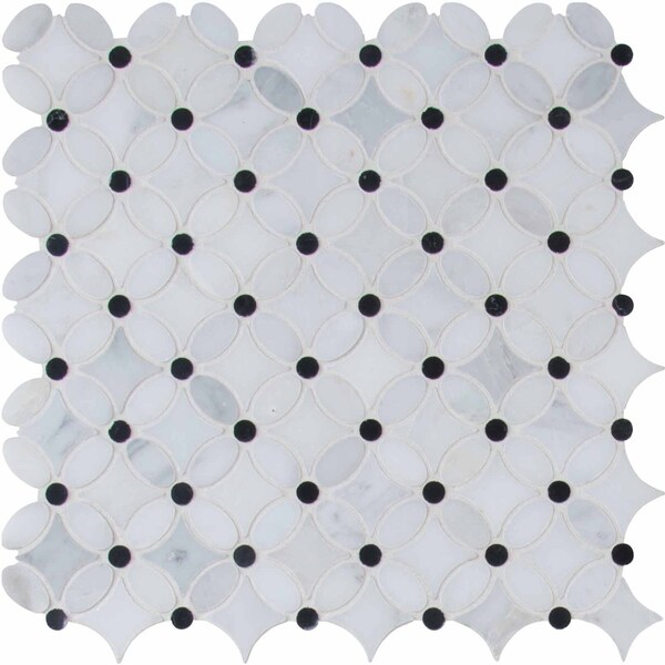 Msi Florita 13.2 In. X 13.2 In. X 10 Mm Polished Marble Mesh-Mounted Mosaic Tile, 10PK - ZOR-MD-0124